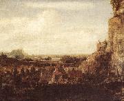 SEGHERS, Hercules A River Valley with a Group of Houses ar oil painting